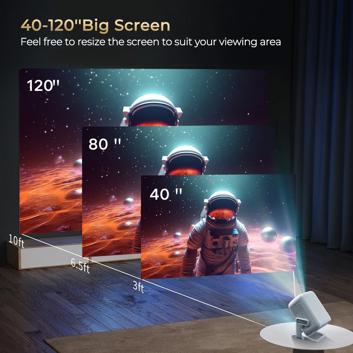 LynCast Projector 4K 350ANSI Android 11 Projetor Wifi6 BT5.4 1920*1080P Outdoor Cinema Beamer Video Home Theater projectors X3AQ