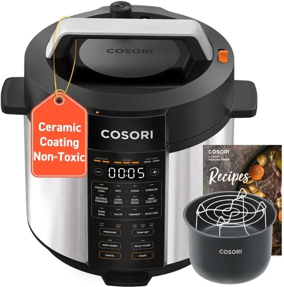 Pressure Cooker 6 qt, 9-in-1 Instant Multi Kitchen Appliances, Safer Venting Design, Rice Cooker, Slow Cooking Pot, Sous Vide, S