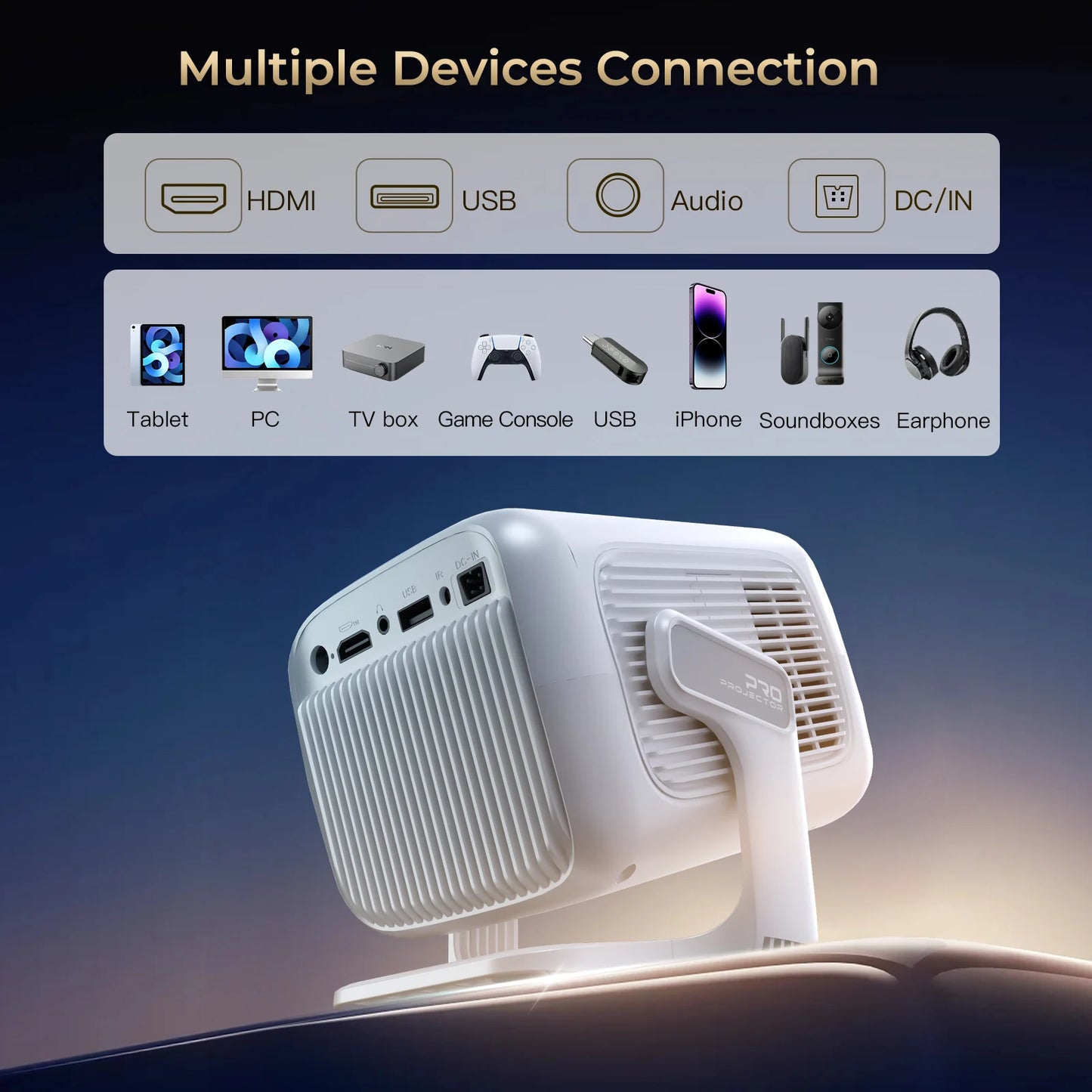 LynCast Projector 4K 350ANSI Android 11 Projetor Wifi6 BT5.4 1920*1080P Outdoor Cinema Beamer Video Home Theater projectors X3AQ
