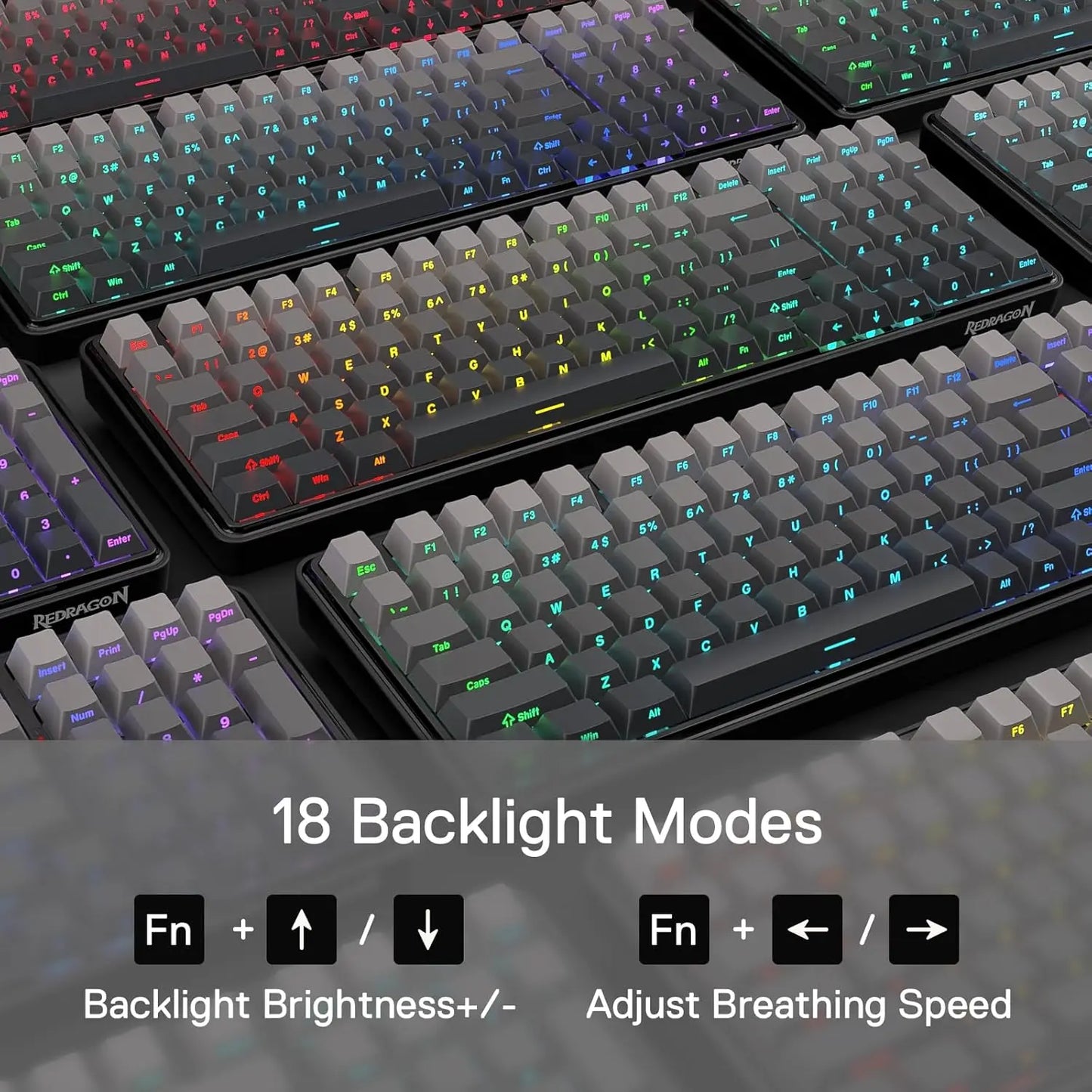 Redragon K744 GB PRO 99 Keys Wireless Gasket RGB Gaming Keyboard, 3-Mode Mechanical Keyboard w/Hot-Swap Socket, Gradient PBT Key