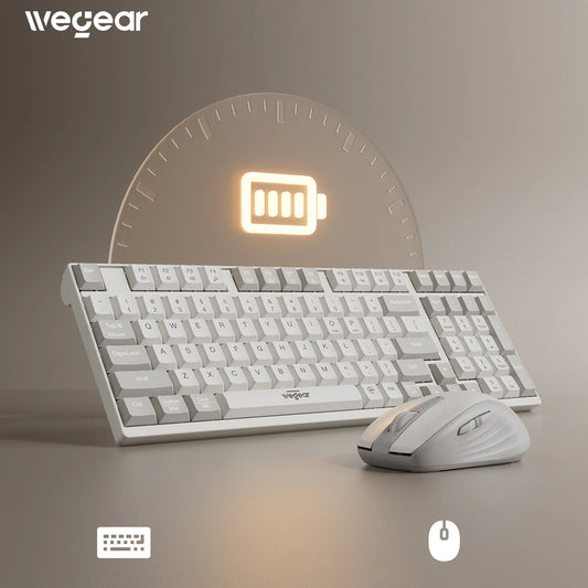 wegear KM3 Wireless Keyboard Mouse kit 98 keys Full Size Wireless Keyboard for PC laptop desktop notebook Macbook and more